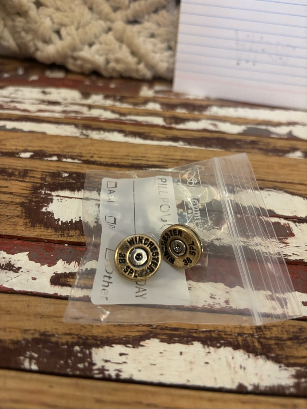 Gold-Tone Winchester Bullet Head Stud Earrings - Women Jewelry Earrings